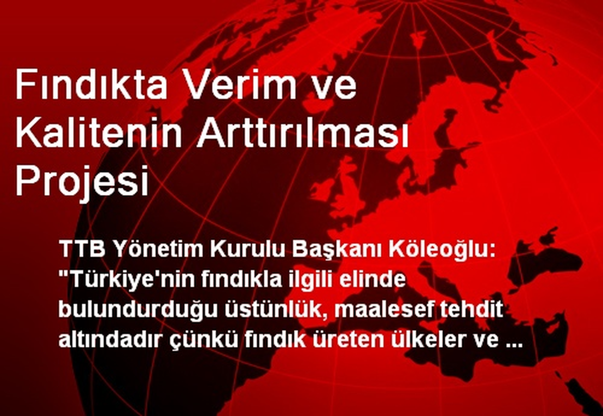 Fındıkta Verim ve Kalitenin Arttırılması Projesi