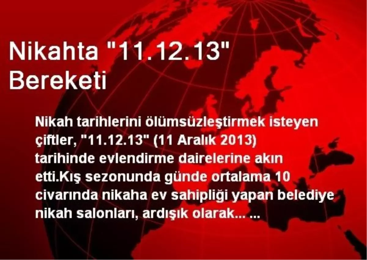 Nikahta "11.12.13" Bereketi