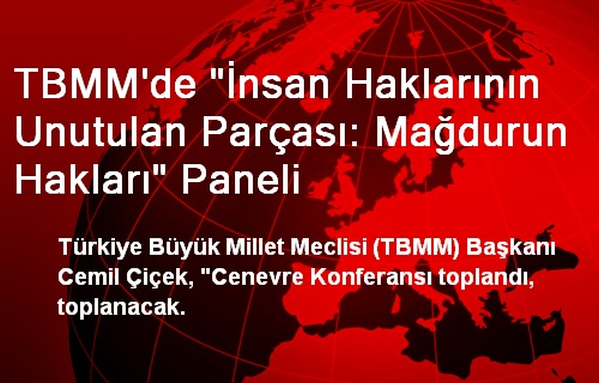 Cemil Çiçek: Cenevre Konferansından Hiçbir Şey Çıkmayacak