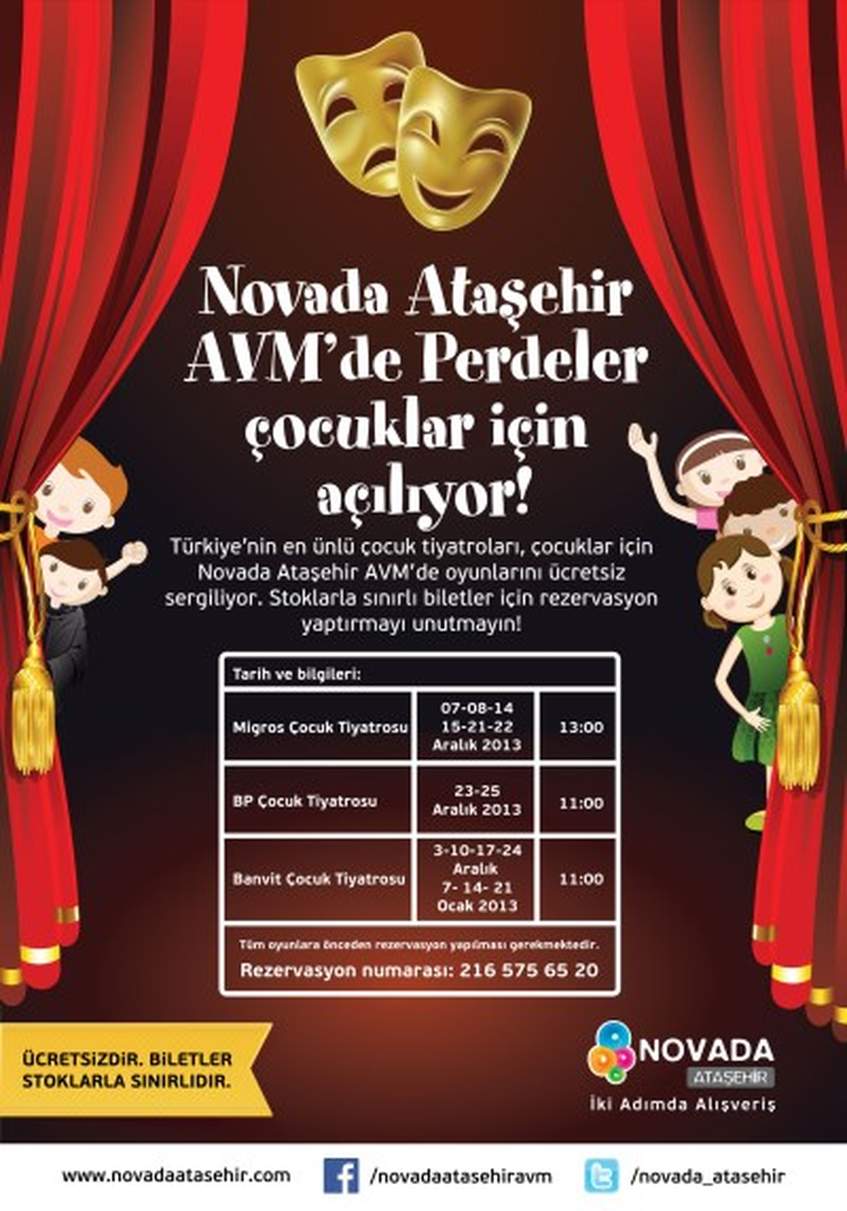 Eğlenceli ve Eğitici Çocuk Tiyatroları Novada Ataşehir AVM\'de