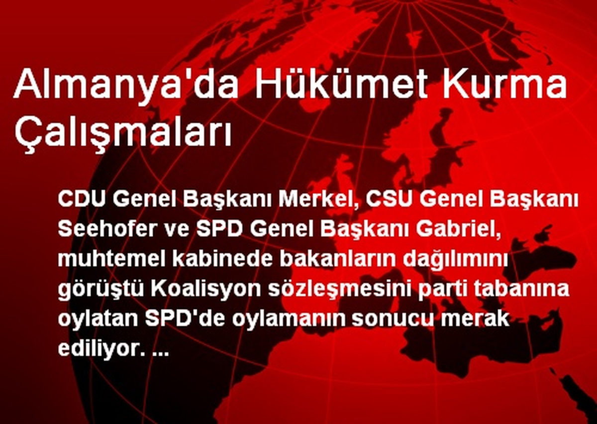 Almanya\'da Hükümet Kurma Çalışmaları