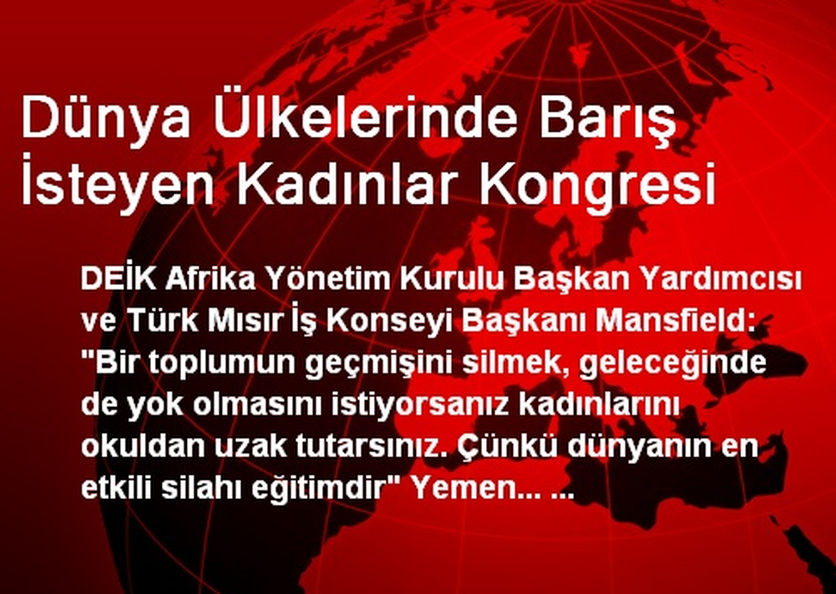 Dünya Ülkelerinde Barış İsteyen Kadınlar Kongresi
