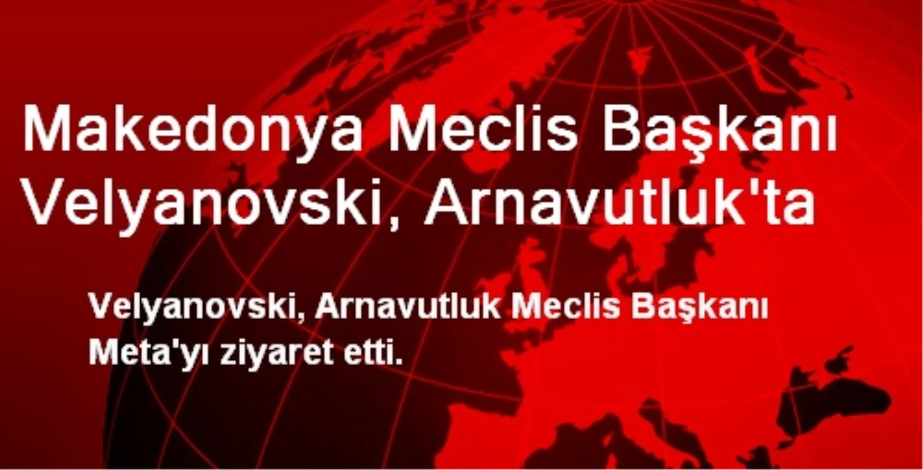 Makedonya Meclis Başkanı Velyanovski, Arnavutluk\'ta