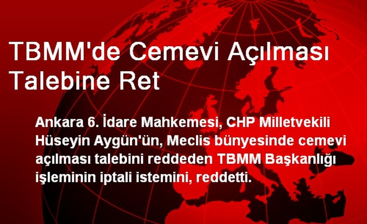 TBMM\'de Cemevi Açılması Talebine Ret