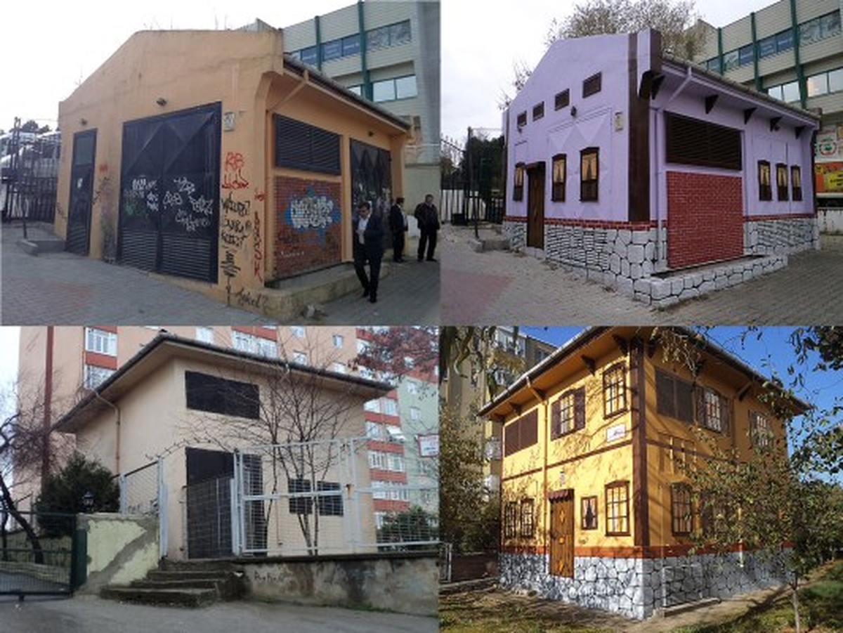 Ataşehir\'de Trafo Binaları Boyanıyor