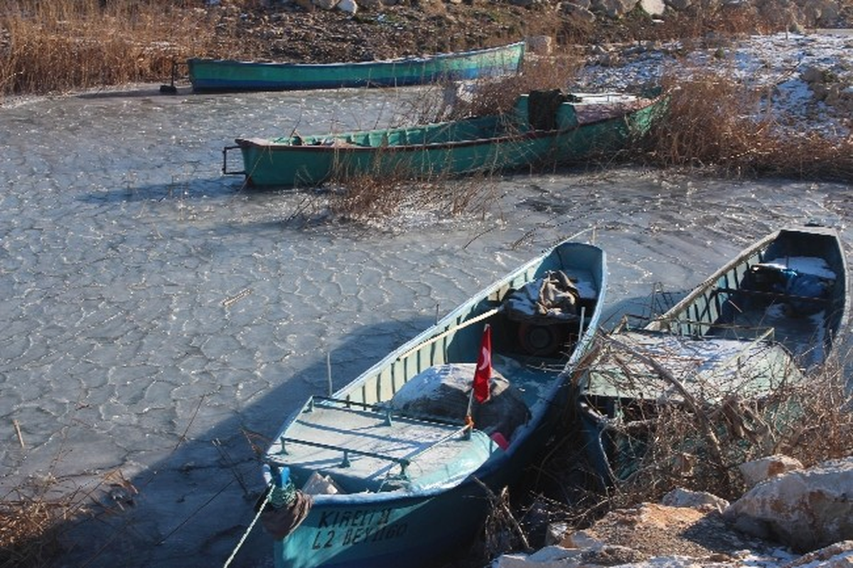 Beyşehir Gölü Kıyıları Buz Tuttu