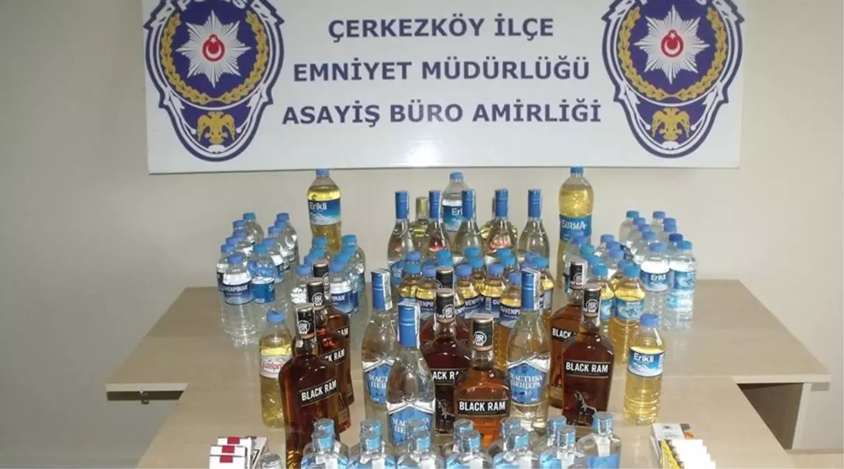 Çerkezköy\'de Kaçak İçki ve Sigara Operasyonu