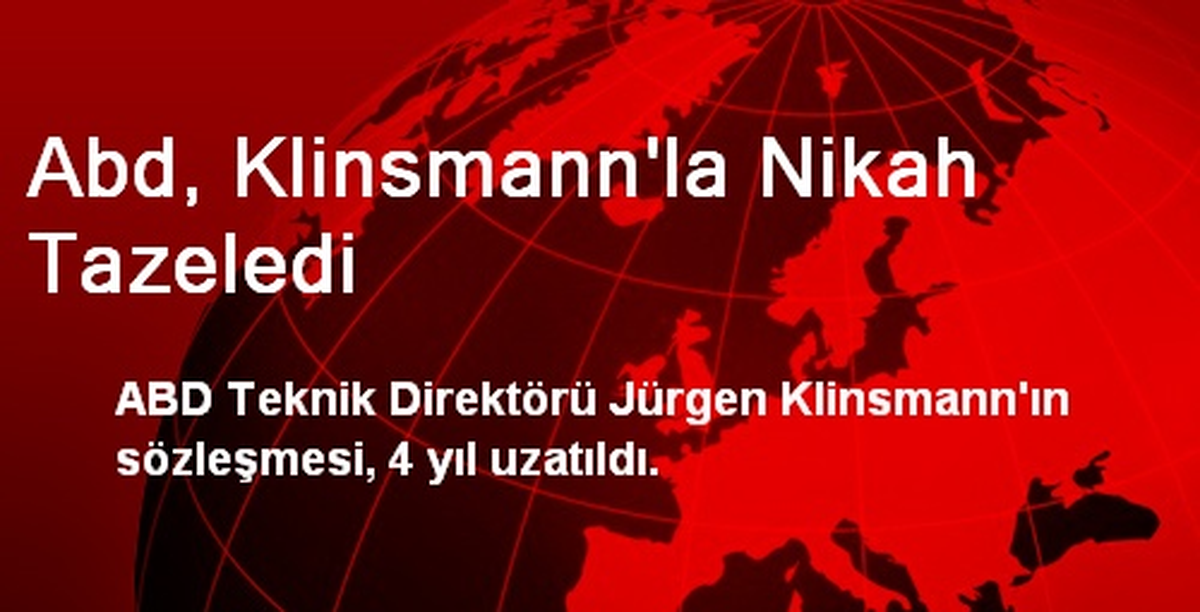 ABD, Klinsmann\'la Nikah Tazeledi