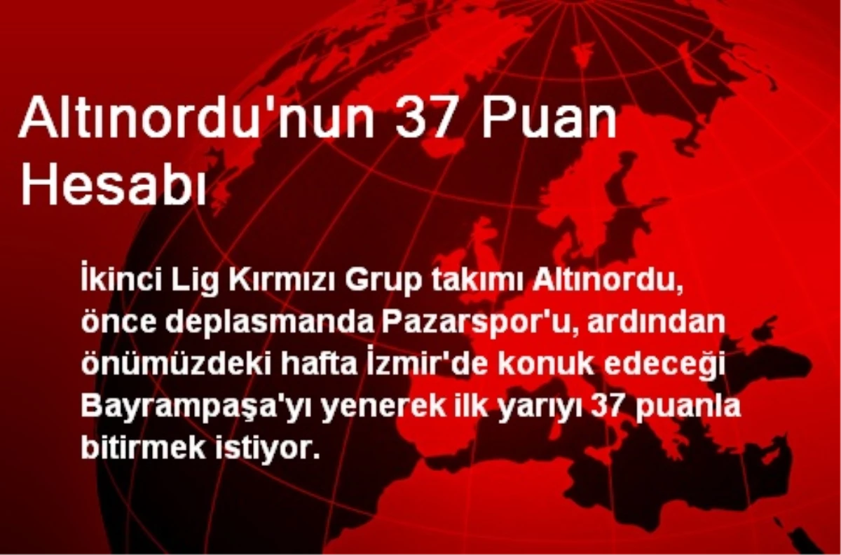 Altınordu\'nun 37 Puan Hesabı