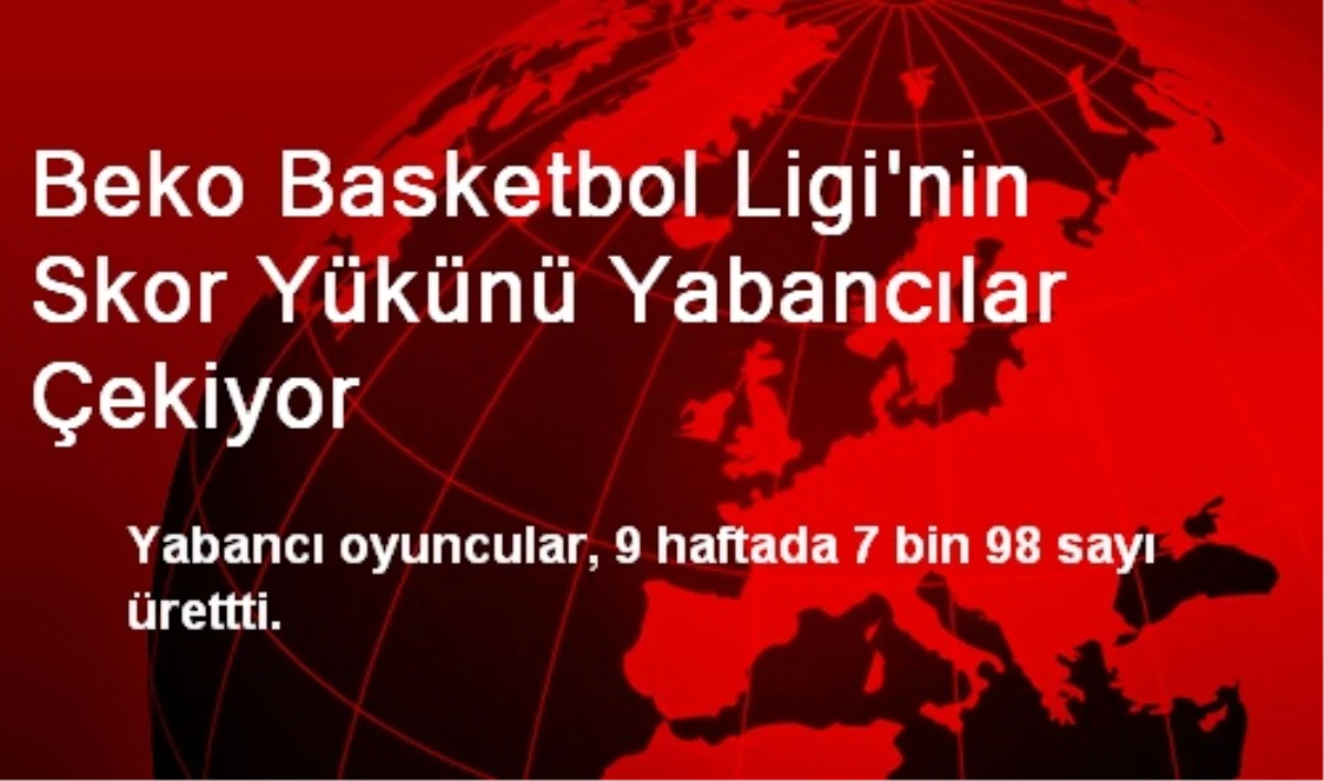 Beko Basketbol Liginin Skor Yükünü Yabancılar Çekiyor