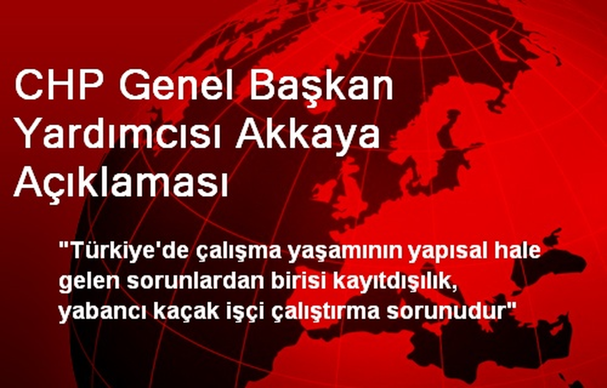 CHP Genel Başkan Yardımcısı Akkaya Açıklaması