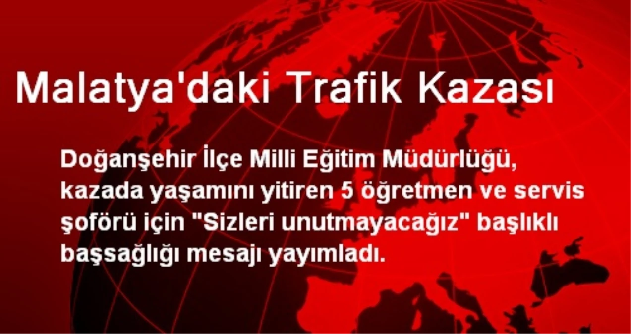 Malatya\'daki Trafik Kazası