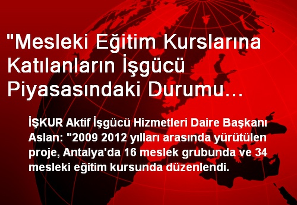 "Mesleki Eğitim Kurslarına Katılanların İşgücü Piyasasındaki Durumu Araştırma" Raporu