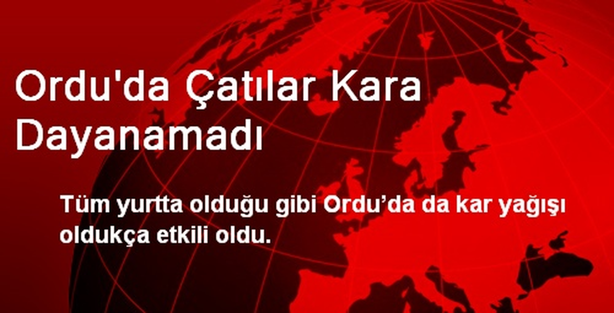Ordu\'da Çatılar Kara Dayanamadı