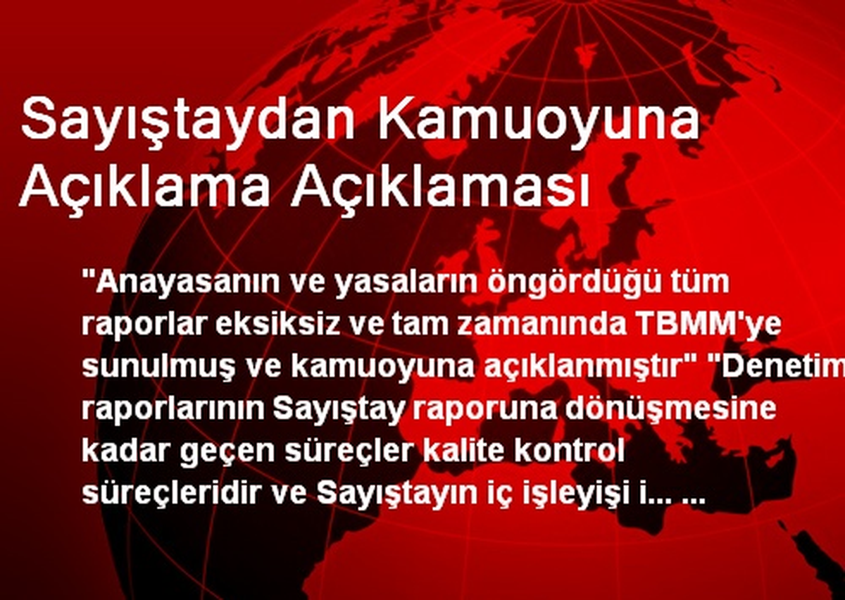 Sayıştaydan Kamuoyuna Açıklama Açıklaması