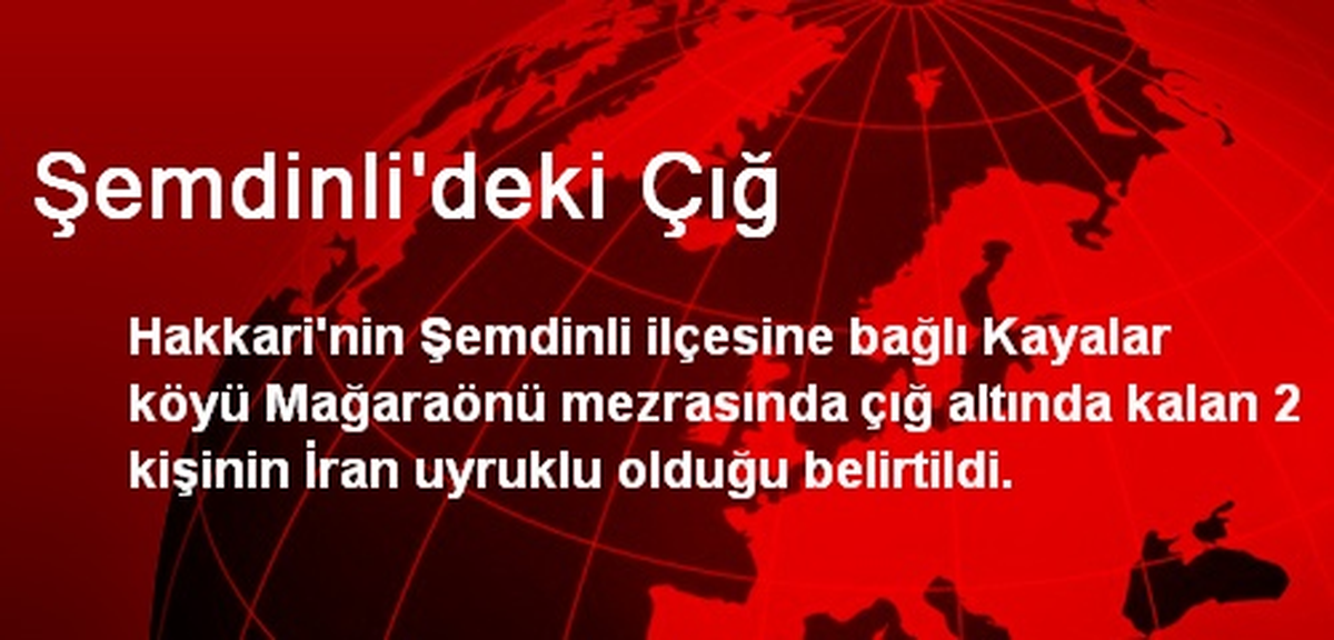 Şemdinli\'deki Çığ