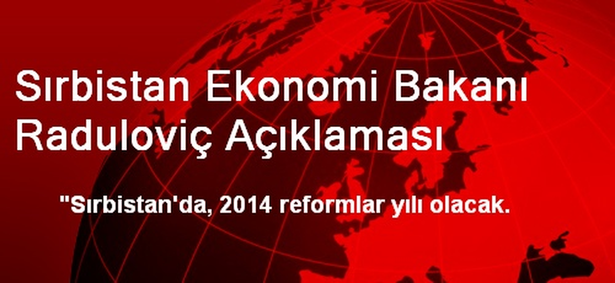 Sırbistan Ekonomi Bakanı Raduloviç Açıklaması