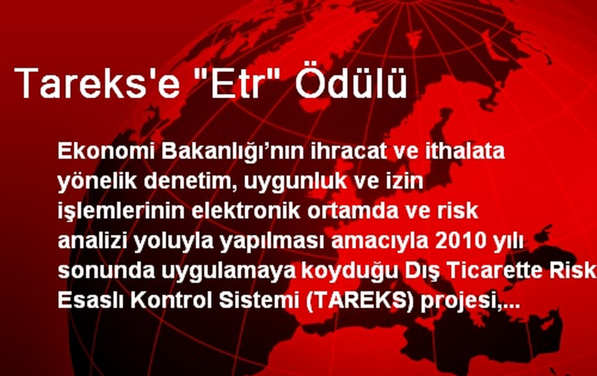 Tareks\'e "Etr" Ödülü