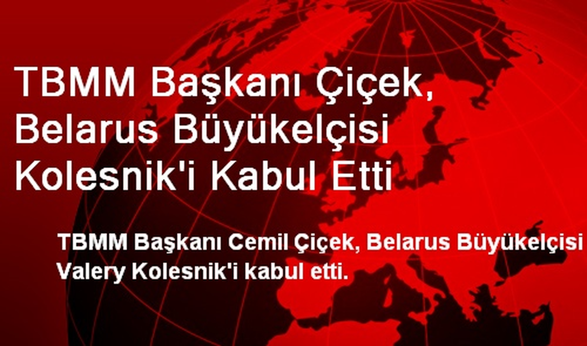 TBMM Başkanı Çiçek, Belarus Büyükelçisi Kolesnik\'i Kabul Etti