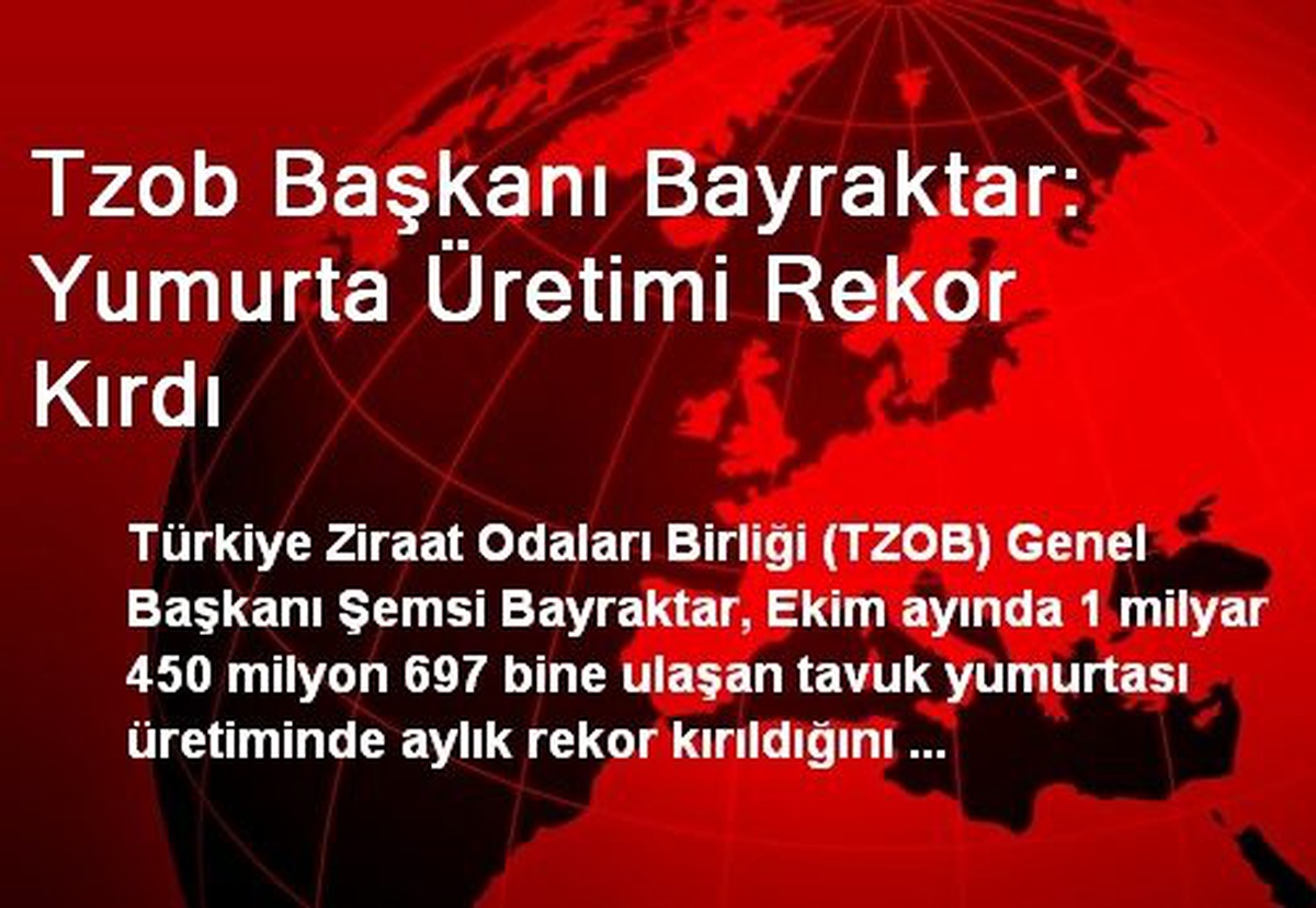 Tzob Başkanı Bayraktar: Yumurta Üretimi Rekor Kırdı