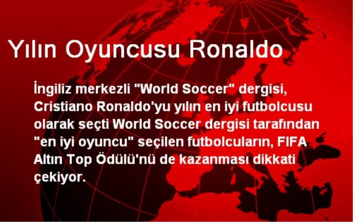 Yılın Oyuncusu Ronaldo