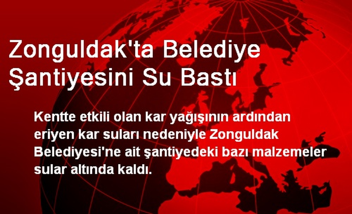 Zonguldak\'ta Belediye Şantiyesini Su Bastı
