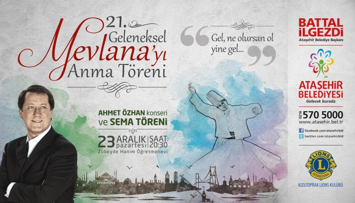 Mevlana, Ataşehir\'de Anılacak