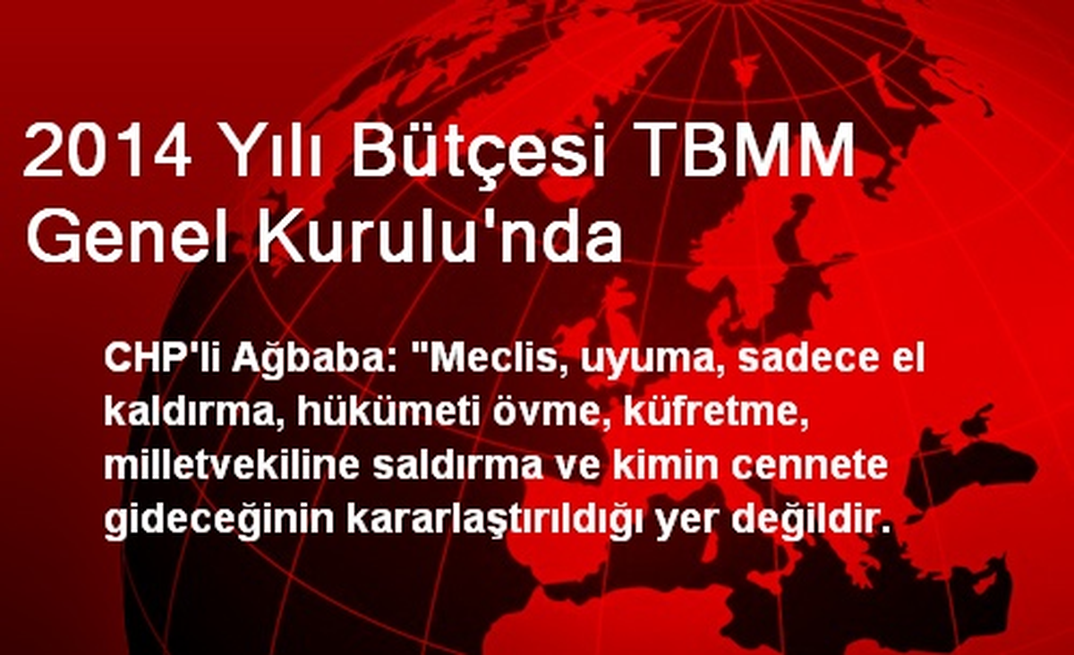 2014 Yılı Bütçesi TBMM Genel Kurulu\'nda