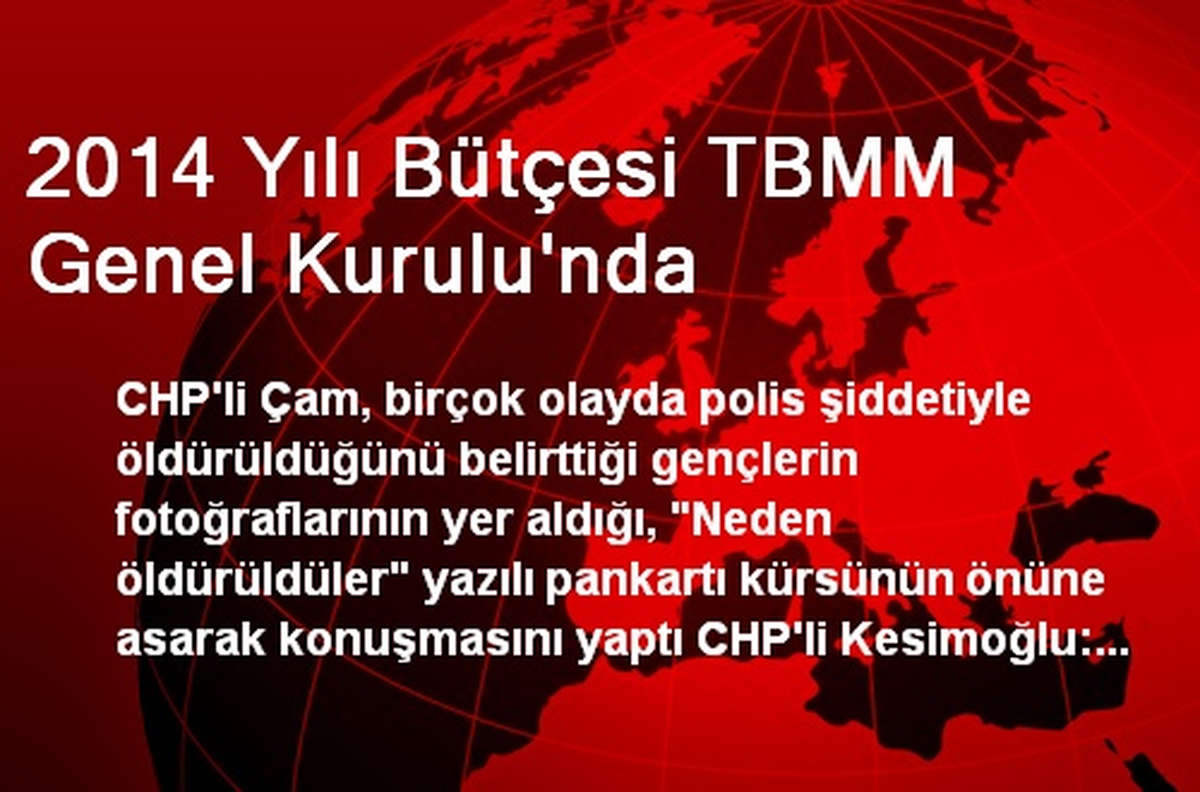 2014 Yılı Bütçesi TBMM Genel Kurulu\'nda