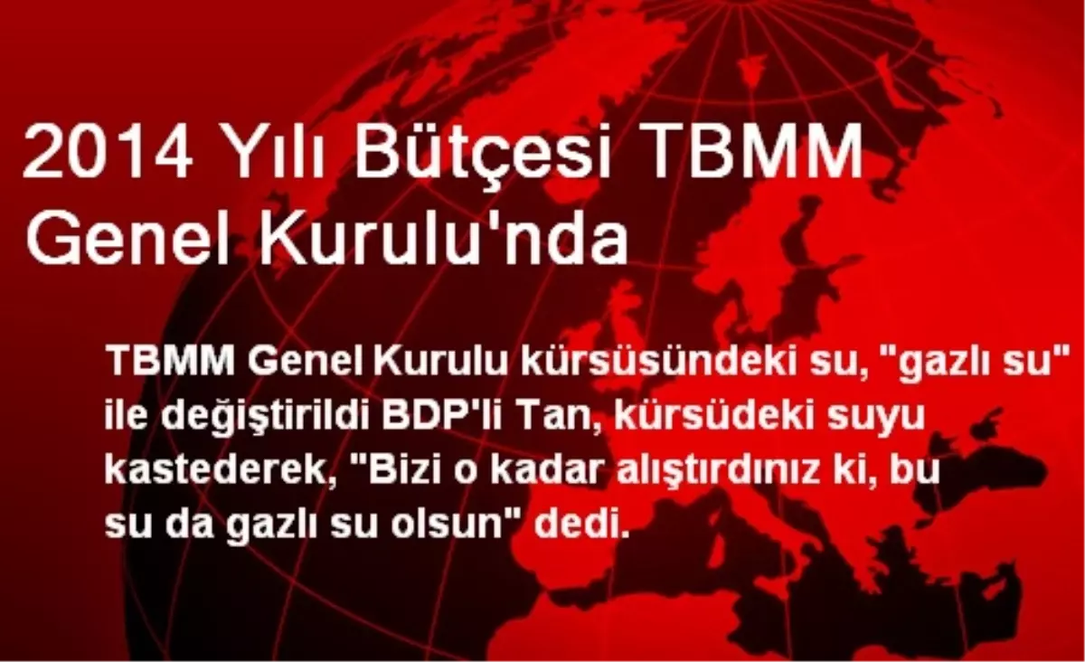 2014 Yılı Bütçesi TBMM Genel Kurulu\'nda