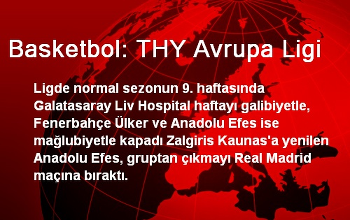 Basketbol: THY Avrupa Ligi