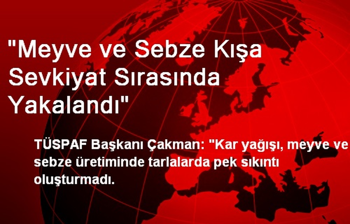 "Meyve ve Sebze Kışa Sevkiyat Sırasında Yakalandı"
