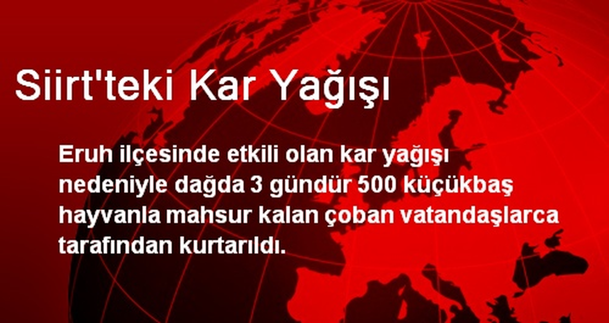 Siirt\'teki Kar Yağışı