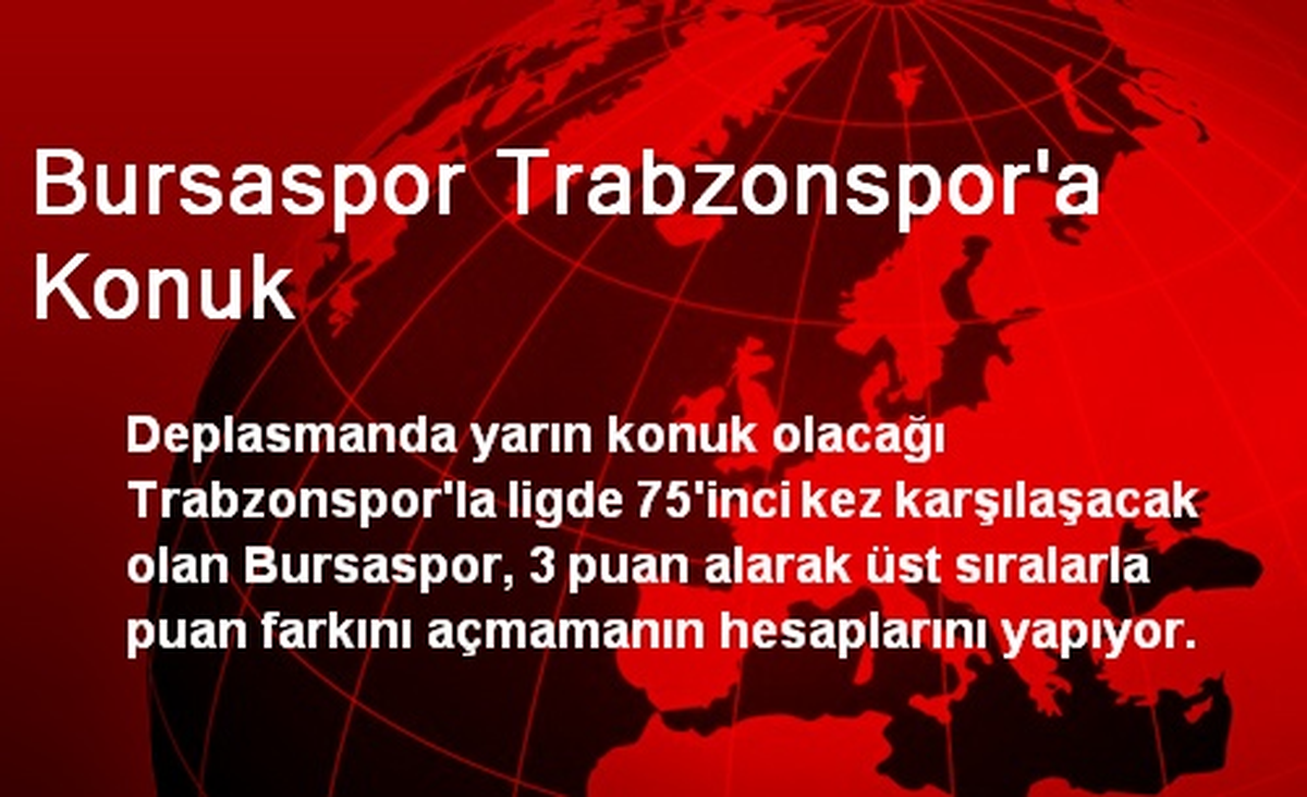 Bursaspor Trabzonspor\'a Konuk