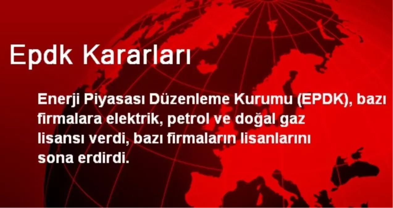 Epdk Kararları