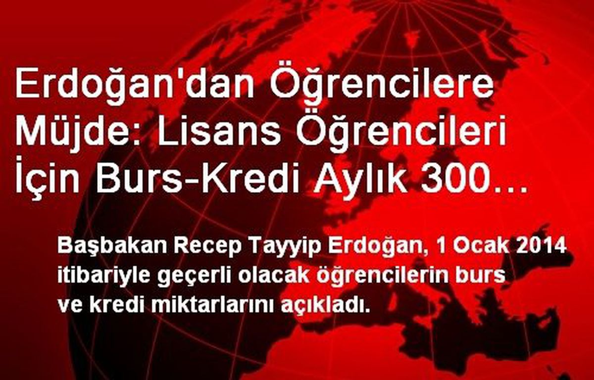 Erdoğan\'dan Öğrencilere Müjde: Lisans Öğrencileri İçin Burs-Kredi Aylık 300 TL Oldu