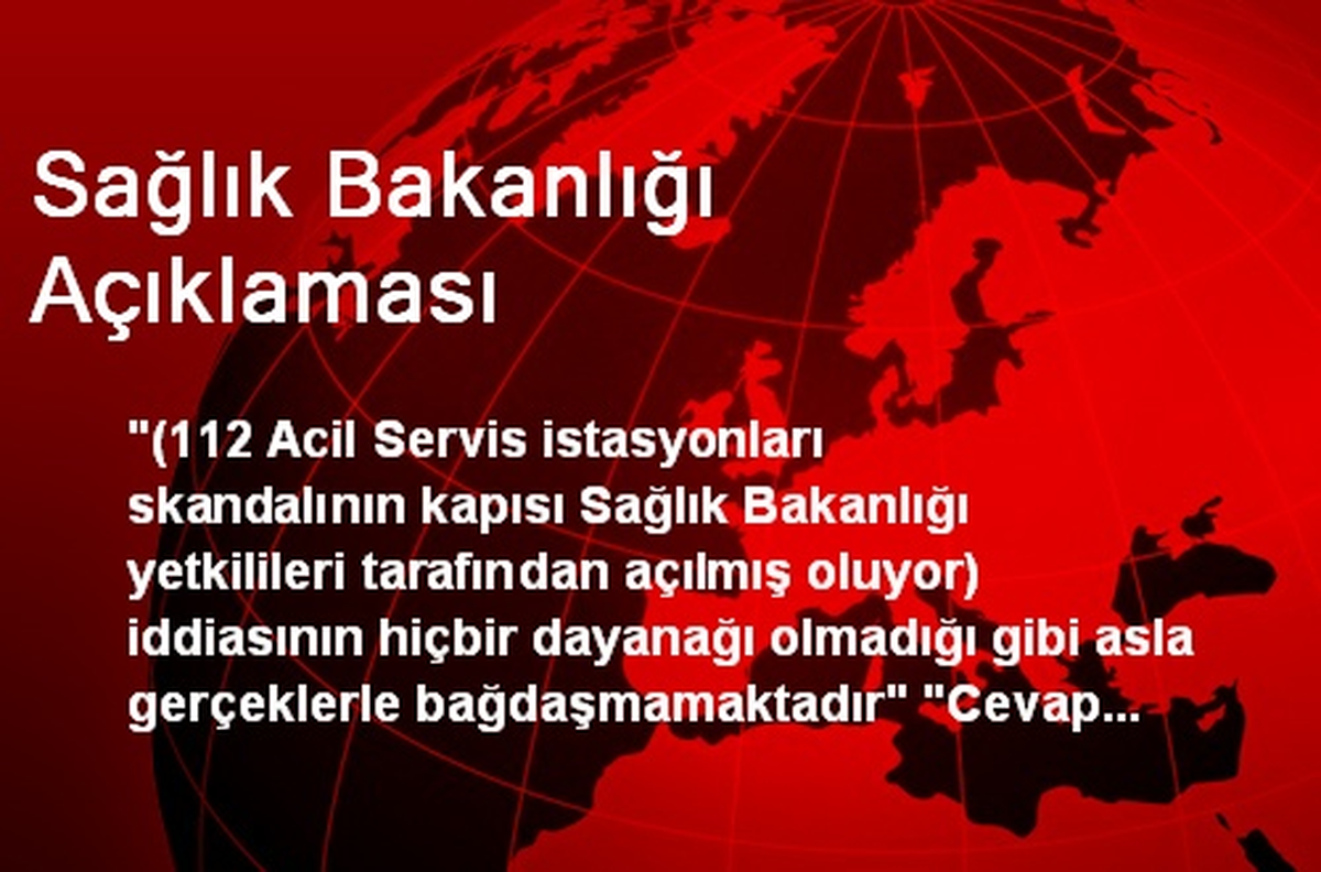 Sağlık Bakanlığı Açıklaması