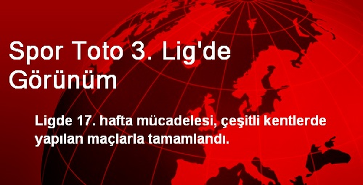 Spor Toto 3. Lig\'de Görünüm