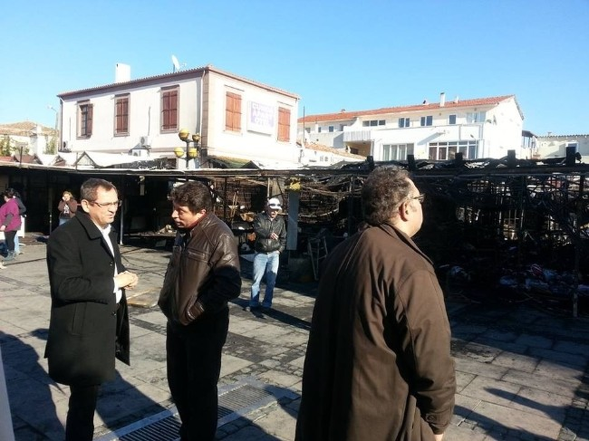 Başkan Ergin Yanan Alanda İnceleme Yaptı