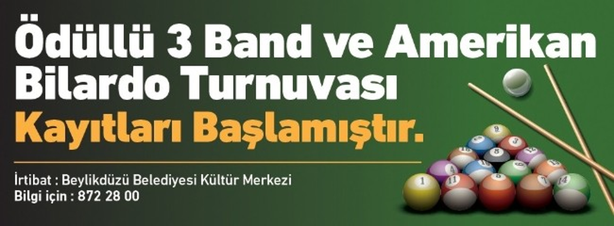 Ödüllü Bilardo Turnuvası Kayıtları Başladı