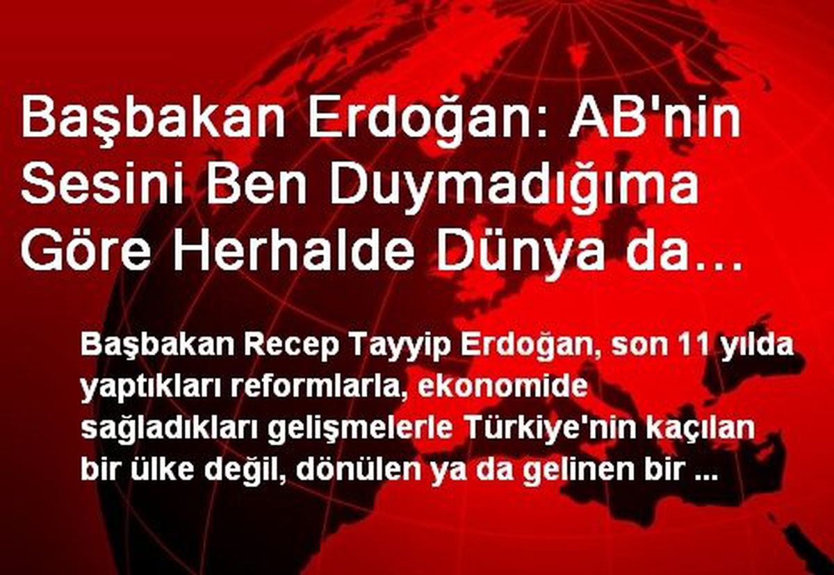 Başbakan Erdoğan: AB\'nin Sesini Ben Duymadığıma Göre Herhalde Dünya da Duymamıştır