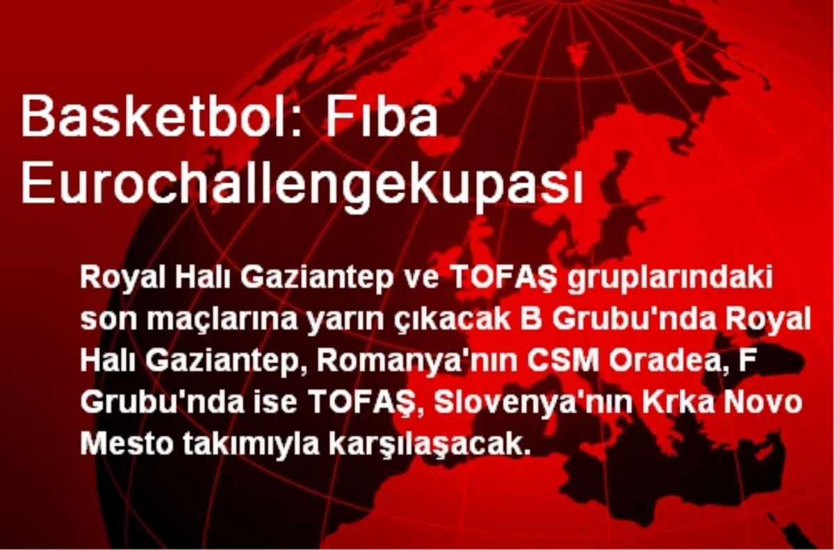 Basketbol: Fıba Eurochallengekupası