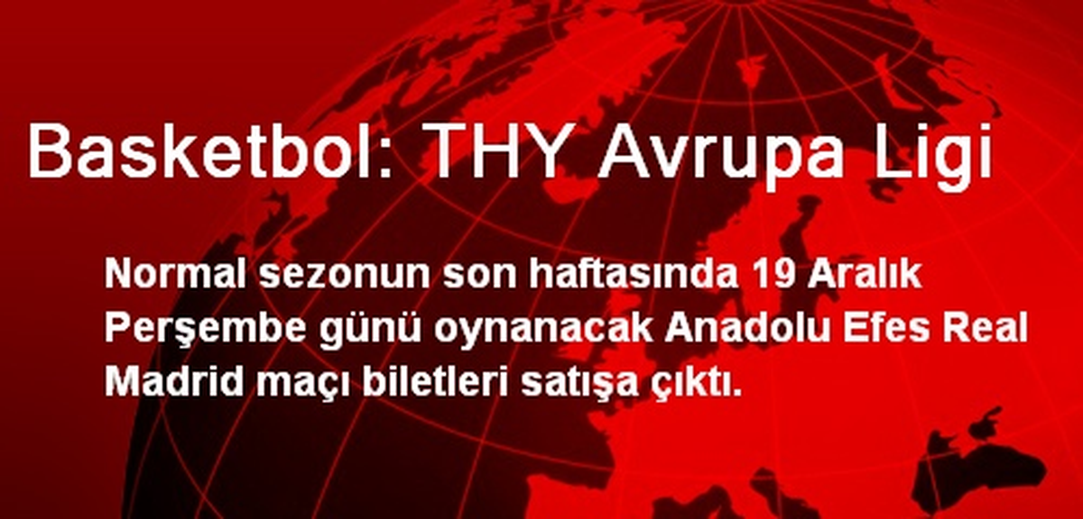 Basketbol: THY Avrupa Ligi