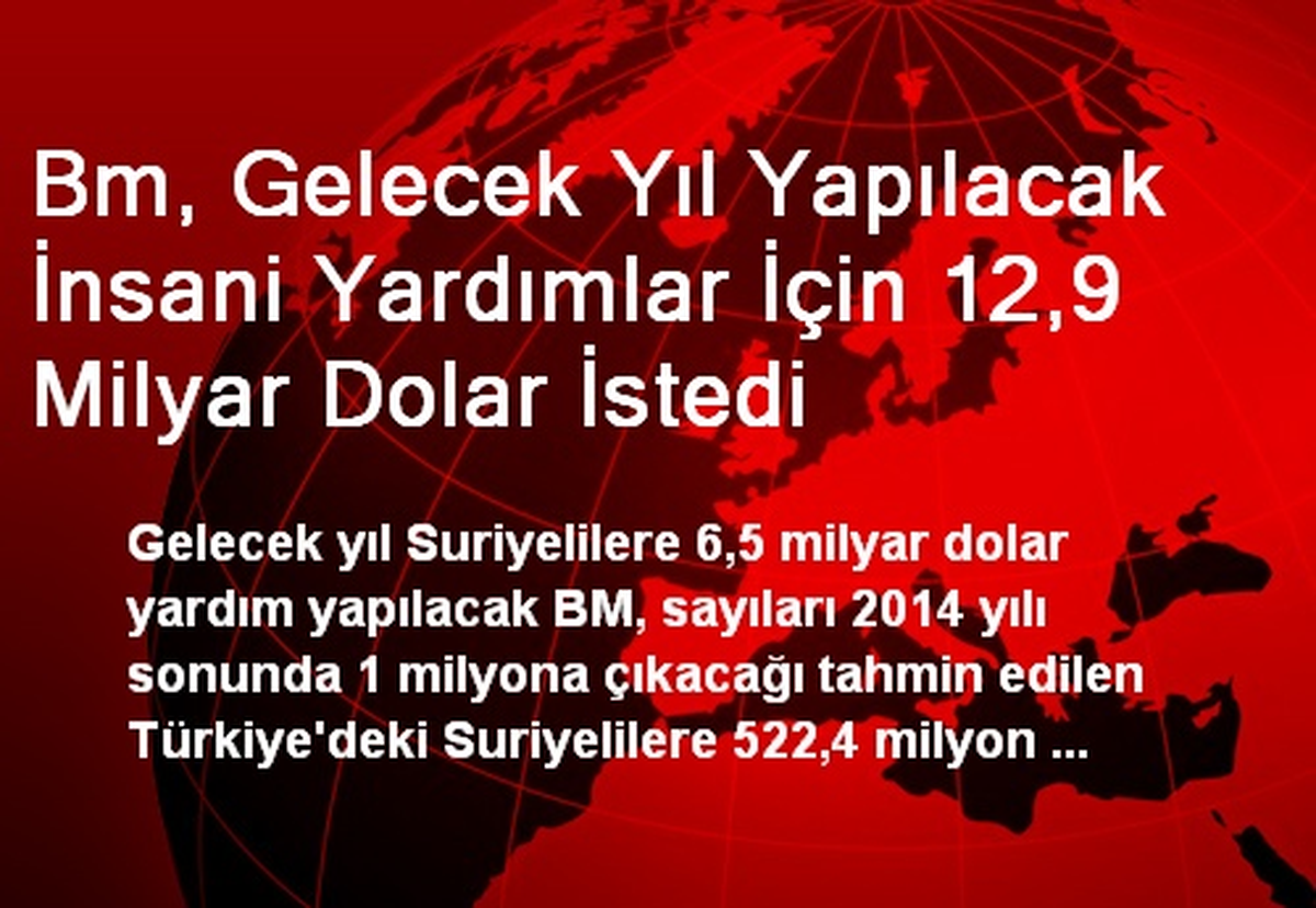 BM, İnsani Yardımlar İçin 12,9 Milyar Dolar İstedi