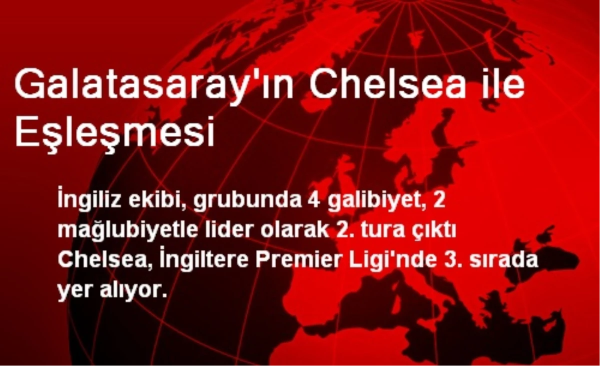 Galatasaray\'ın Chelsea ile Eşleşmesi