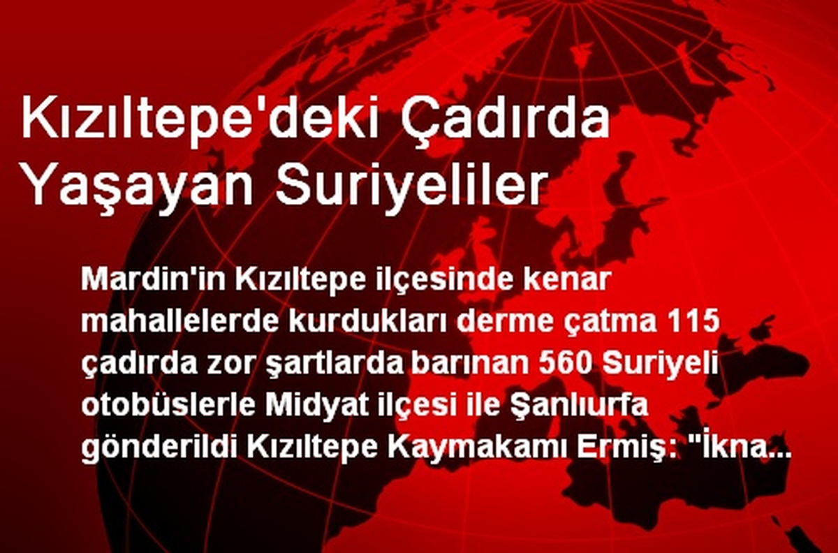 Kızıltepe\'deki Çadırda Yaşayan Suriyeliler