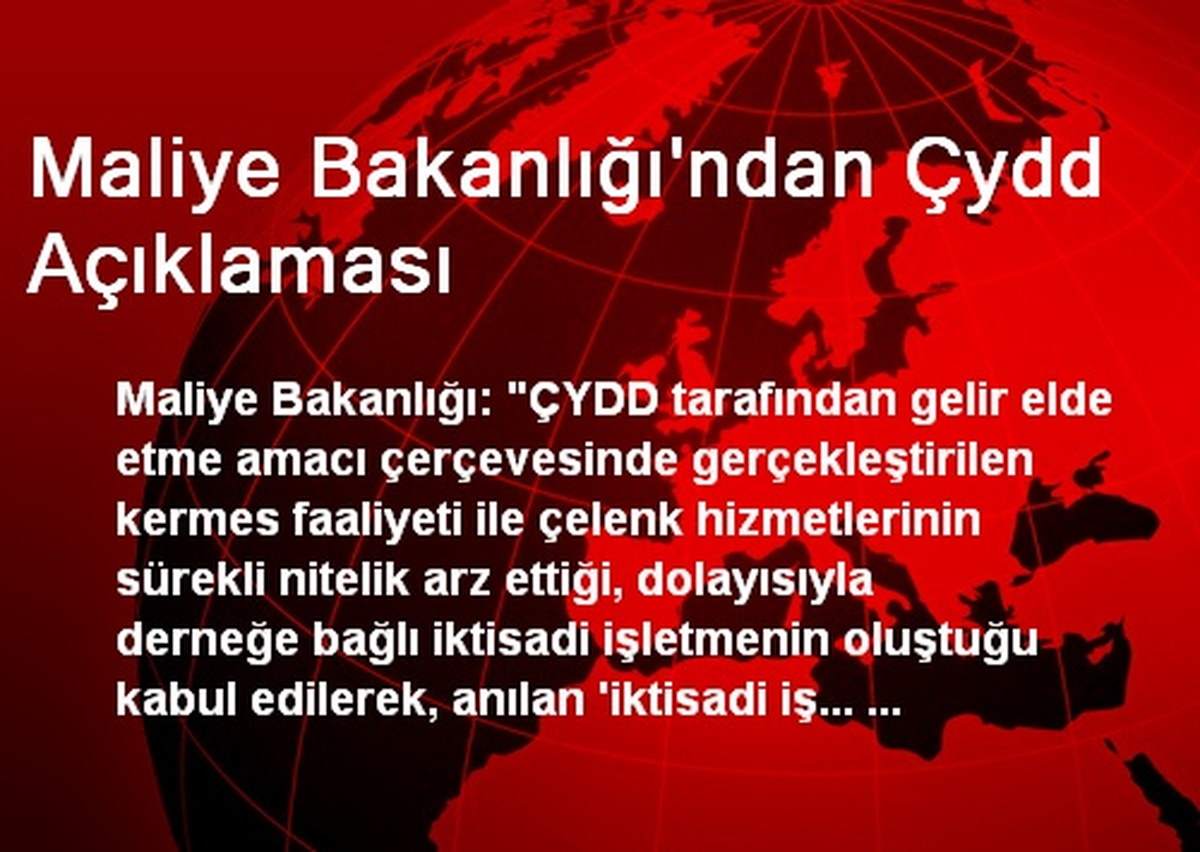 Maliye Bakanlığı\'ndan Çydd Açıklaması