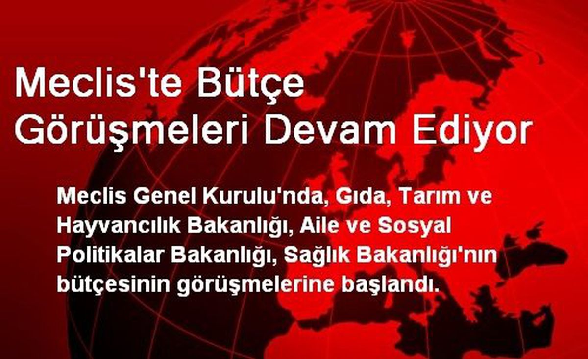 Meclis\'te Bütçe Görüşmeleri Devam Ediyor