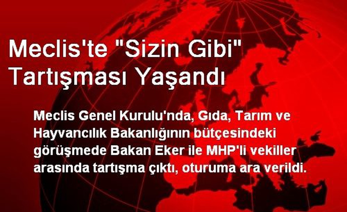 Meclis\'te "Sizin Gibi" Tartışması Yaşandı