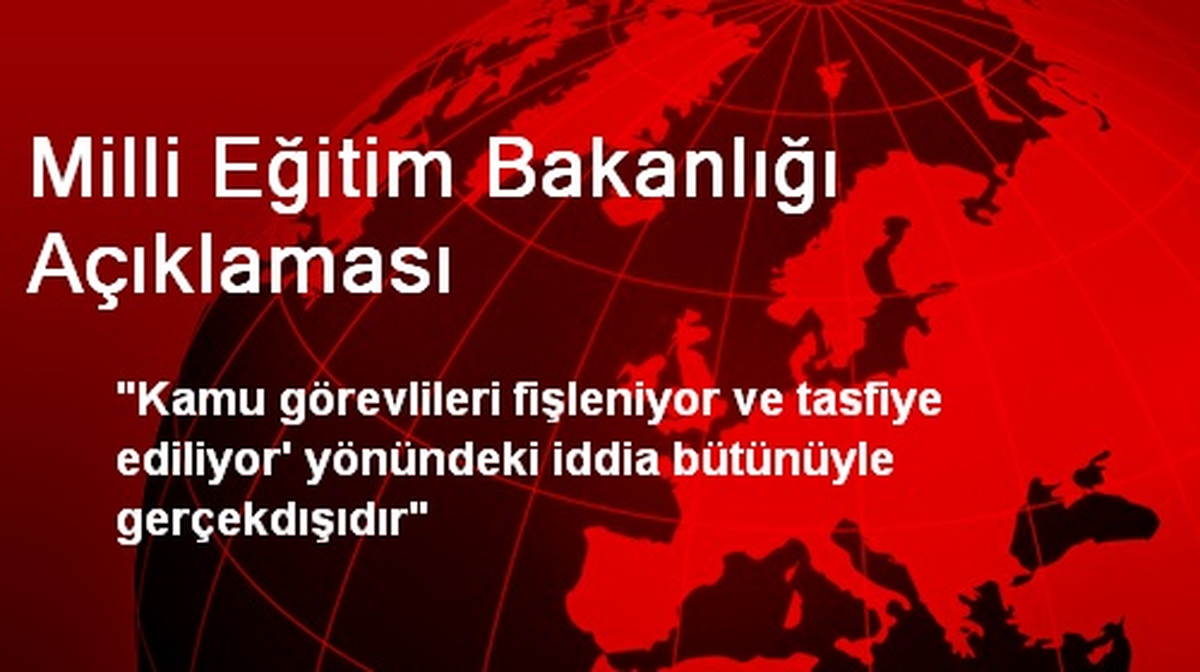 Milli Eğitim Bakanlığı Açıklaması